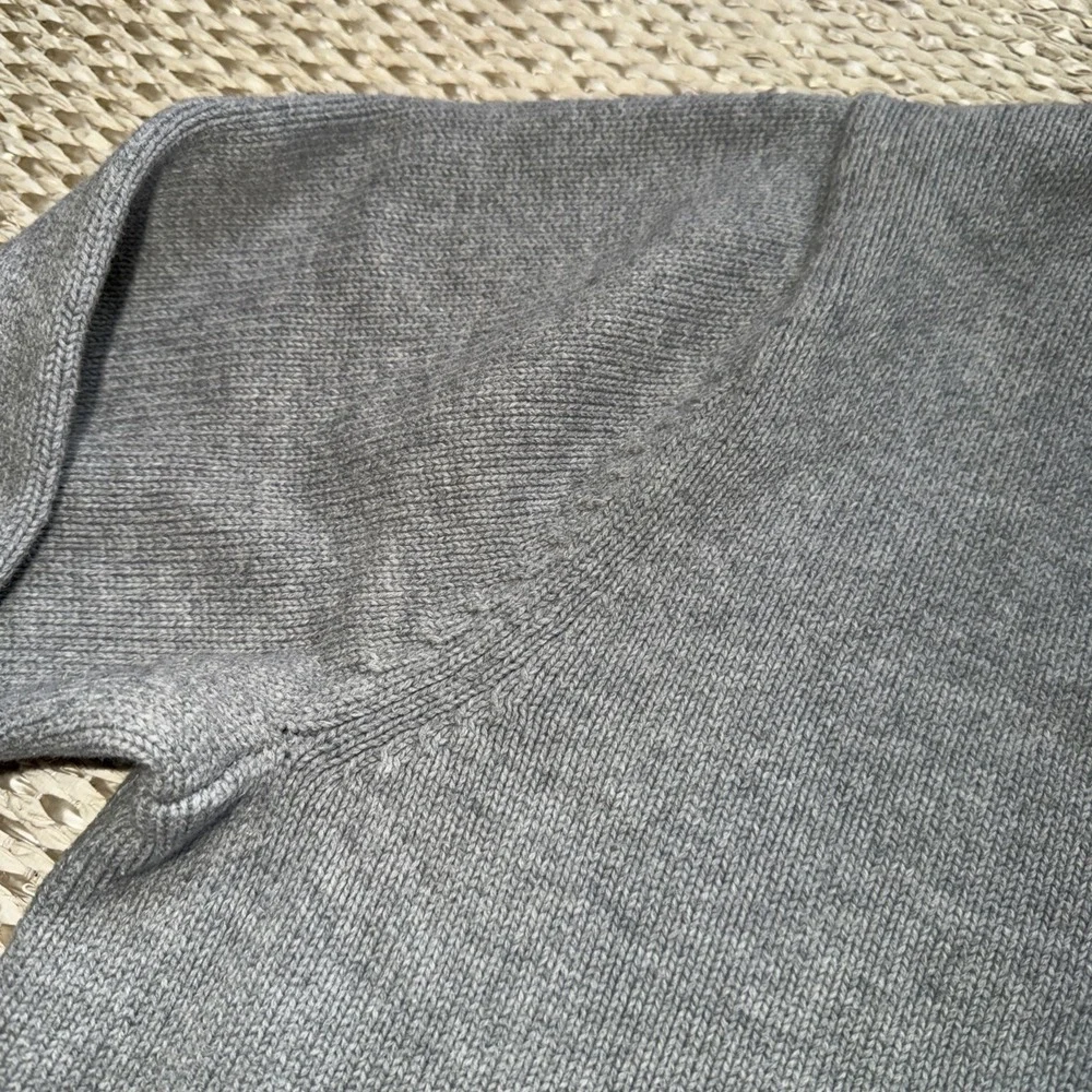 Men's‎ Vintage L L Bean Cotton Gray V Neck Pullover Sweater . Cable Knit. Large